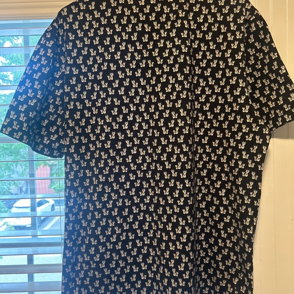 Bugatchi Pineapple Print Knit Short Sleeve Stretch Cotton Button-Up Shirt - Picture 3 of 3